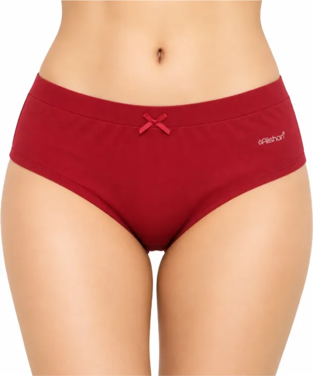 Solid red hipster panty